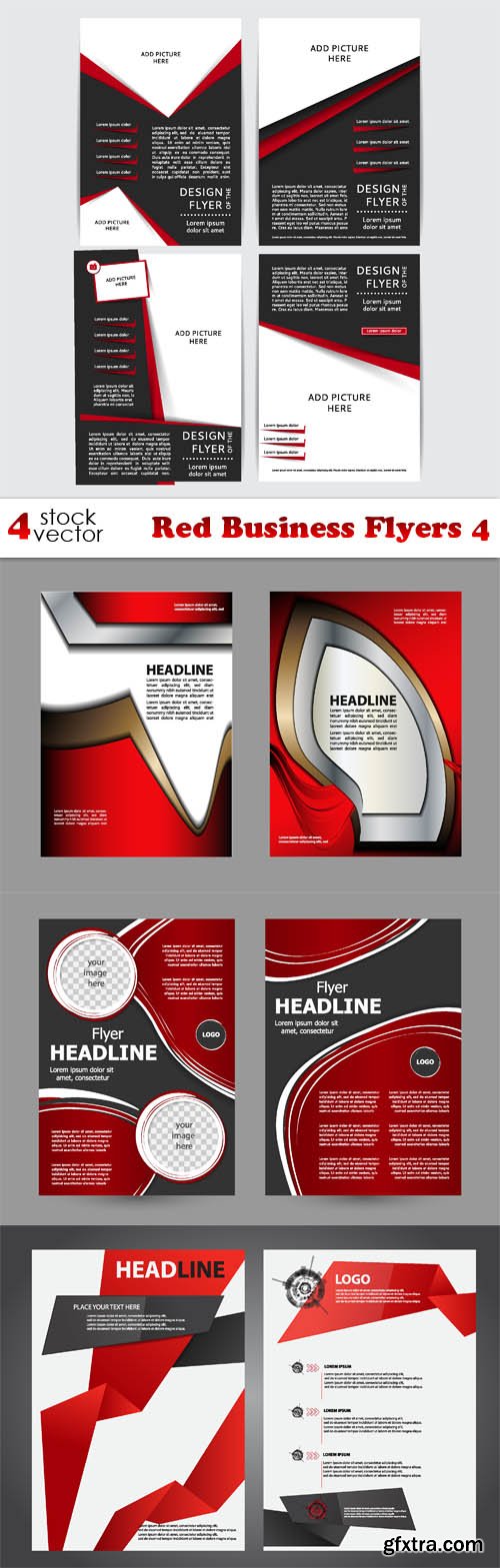 Vectors - Red Business Flyers 4