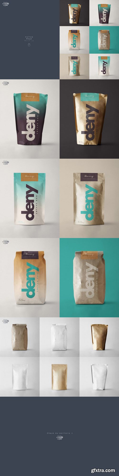 CM - Coffee Bag 3 Types Mockup 669554