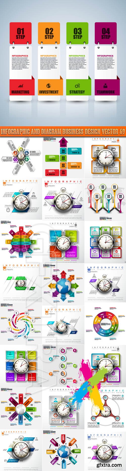 Infographic and diagram business design vector 69