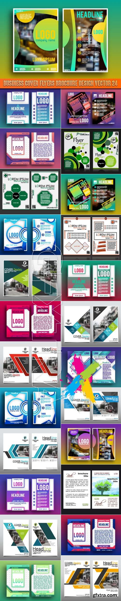 Business cover flyers brochure design vector 24