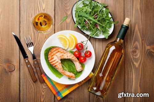 Fish steak with white wine-5xJPEGs