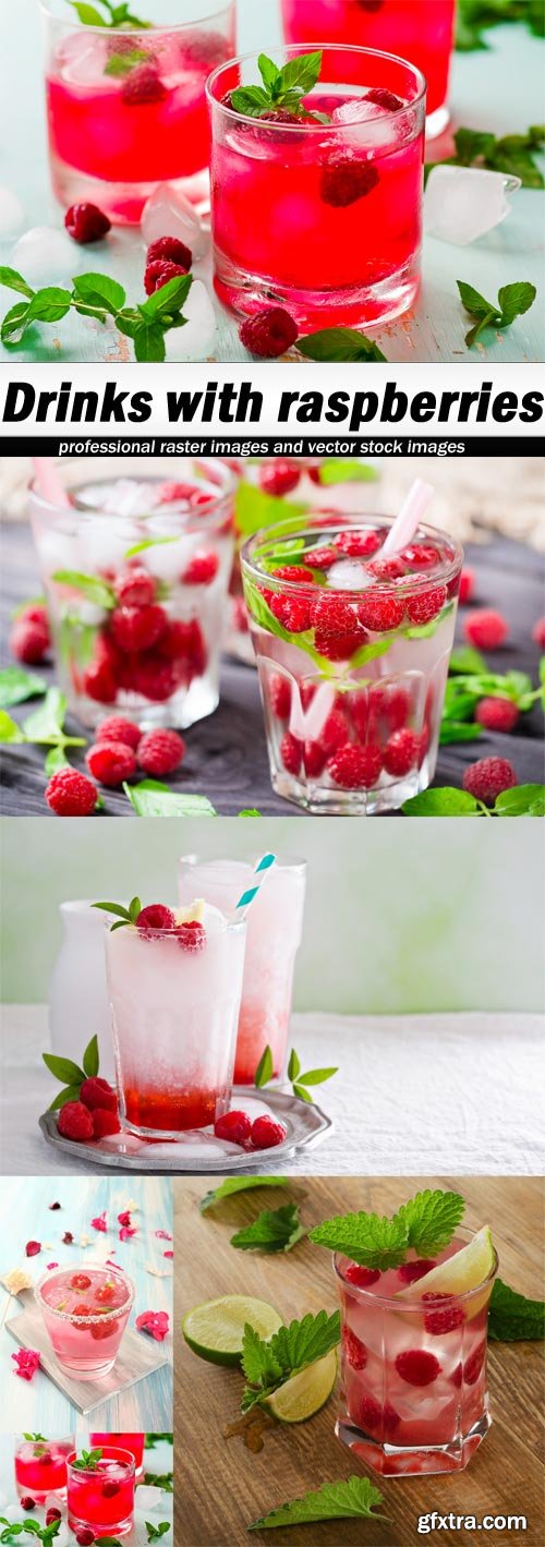 Drinks with raspberries-5xJPEGs