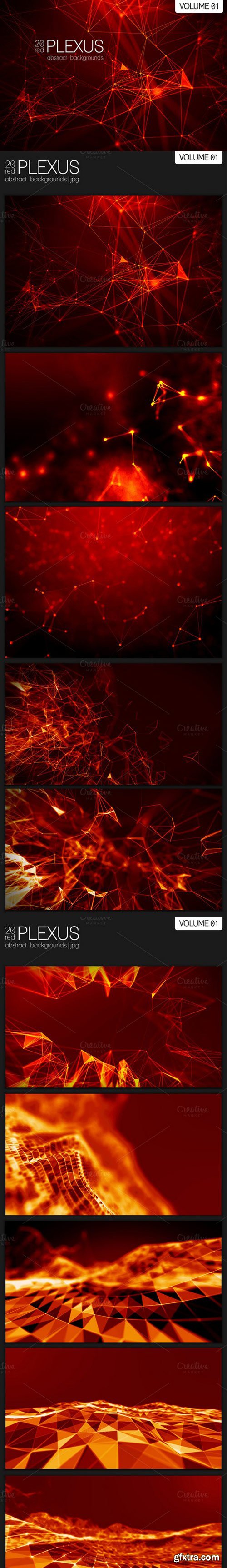 CM - 20 Red Abstract Plexus Backgrounds 682318