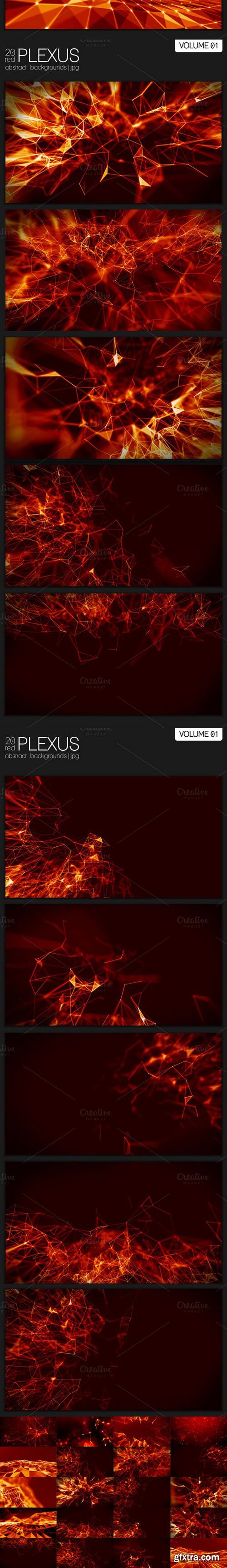 CM - 20 Red Abstract Plexus Backgrounds 682318