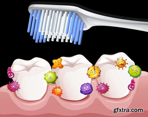 Bacteria on the teeth-5xEPS