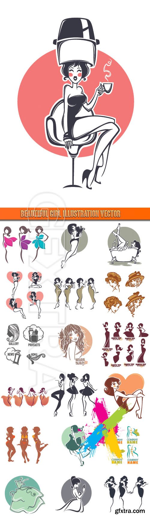 Beautiful girl illustration vector