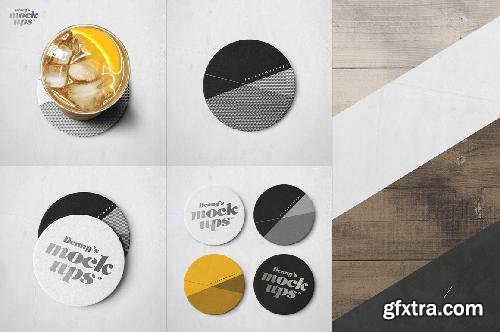 CreativeMarket Circular Coaster Mockup 661484