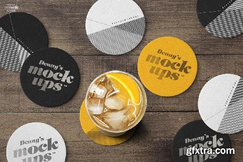 CreativeMarket Circular Coaster Mockup 661484