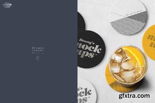 CreativeMarket Circular Coaster Mockup 661484