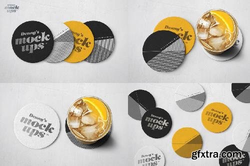 CreativeMarket Circular Coaster Mockup 661484