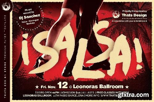 CreativeMarket Salsa Flyer Template V5 662712