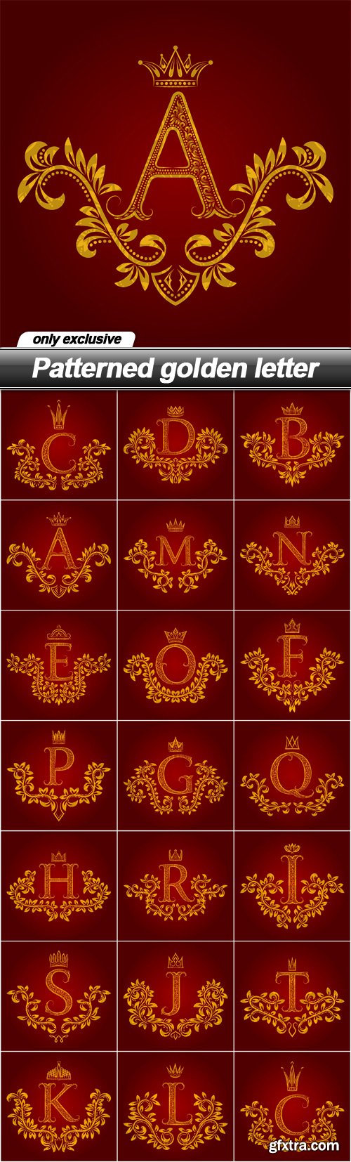 Patterned golden letter - 20 EPS