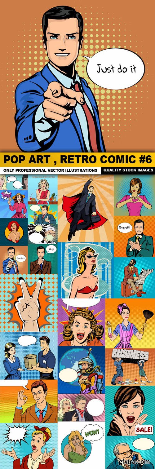 Pop Art , Retro Comic #6 - 25 Vector