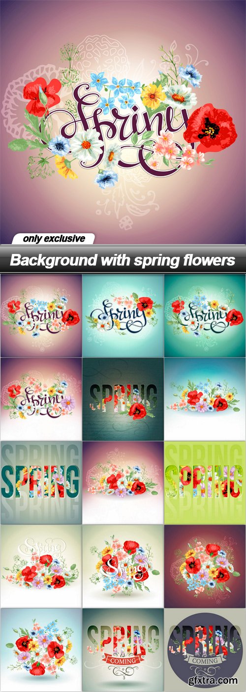Background with spring flowers - 15 EPS