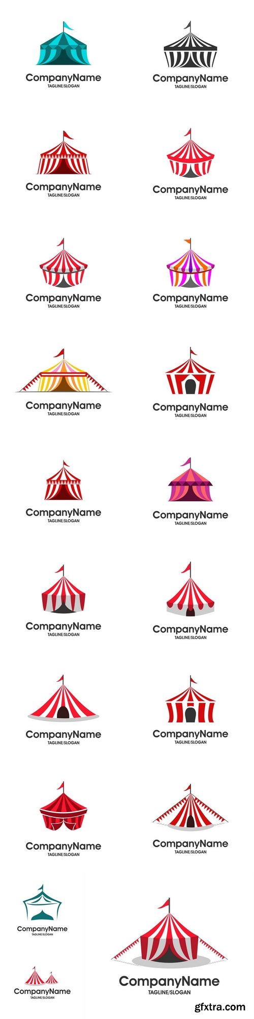 Circus tent logo icon Vector