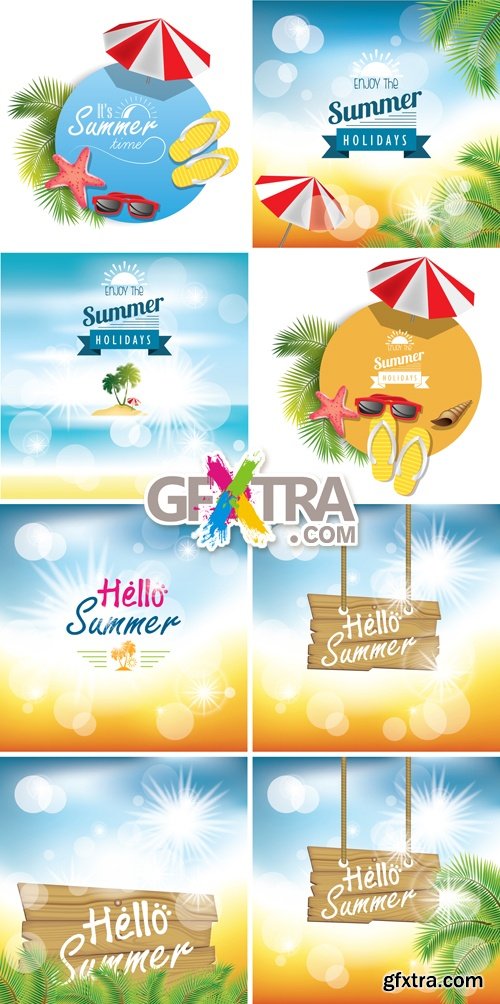 Summer Time Backgrounds Vector