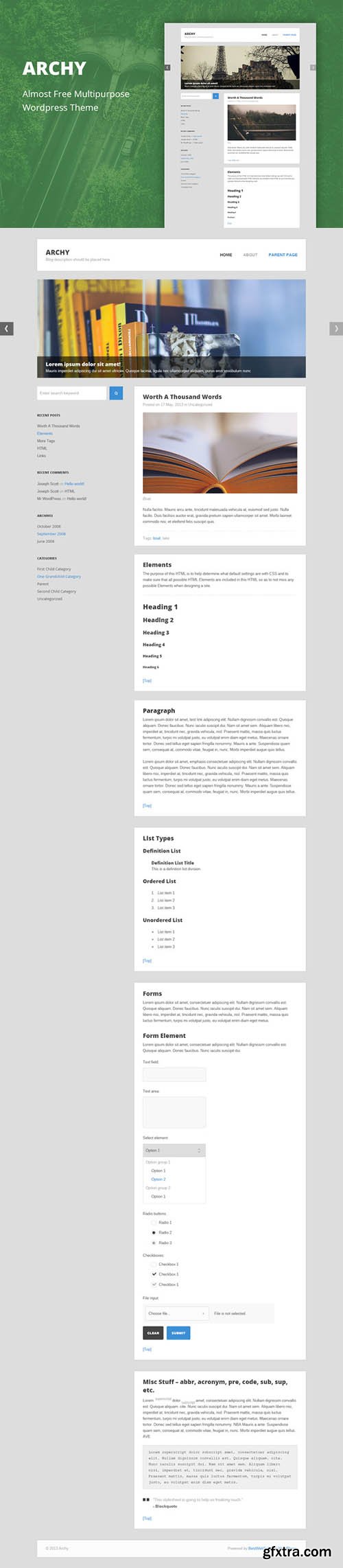 Archy - WordPress Theme