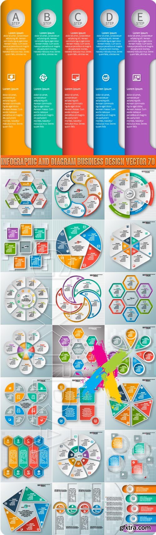 Infographic and diagram business design vector 70