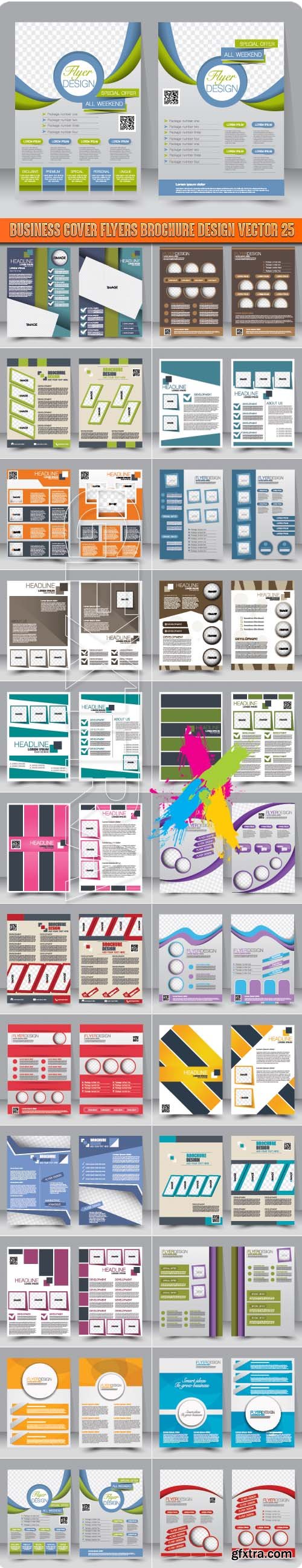 Business cover flyers brochure design vector 25