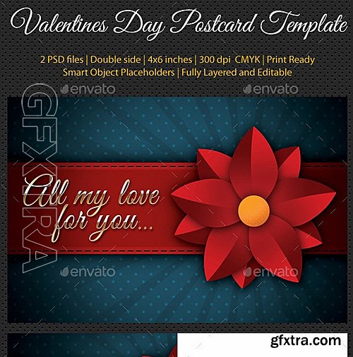 GraphicRiver - Valentines Day Postcard Template V02 10047463