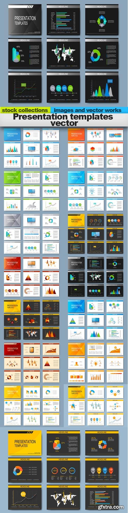 Presentation templates vector, 15 x EPS