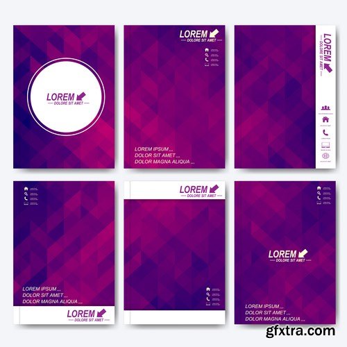 Modern Set of Brochures , Flyer, Booklet, Cover or Annual Report 2 - 25xEPS