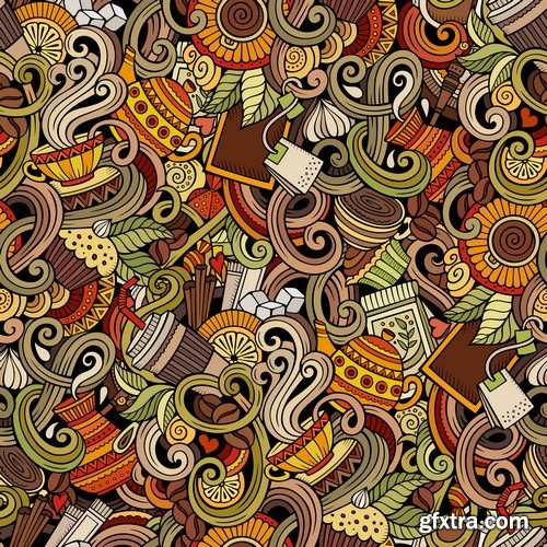 Cartoon & Doodles Seamless Pattern 2 - 25xEPS