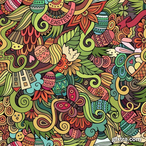 Cartoon & Doodles Seamless Pattern 2 - 25xEPS