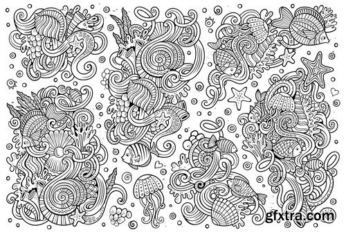 Cartoon & Doodles Seamless Pattern 2 - 25xEPS