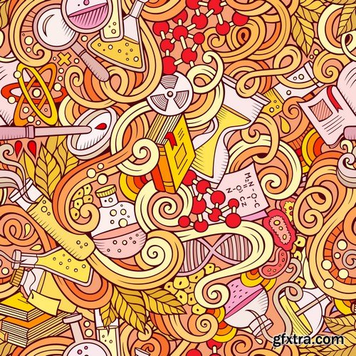 Cartoon & Doodles Seamless Pattern 2 - 25xEPS