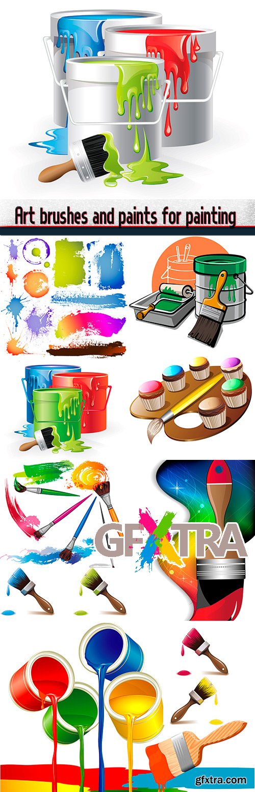 Art brushes and paints for painting