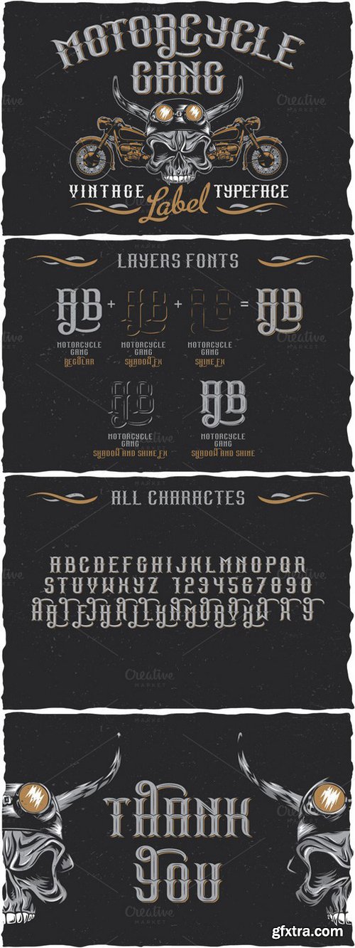 CM - Motorcycle Gang label font 681643