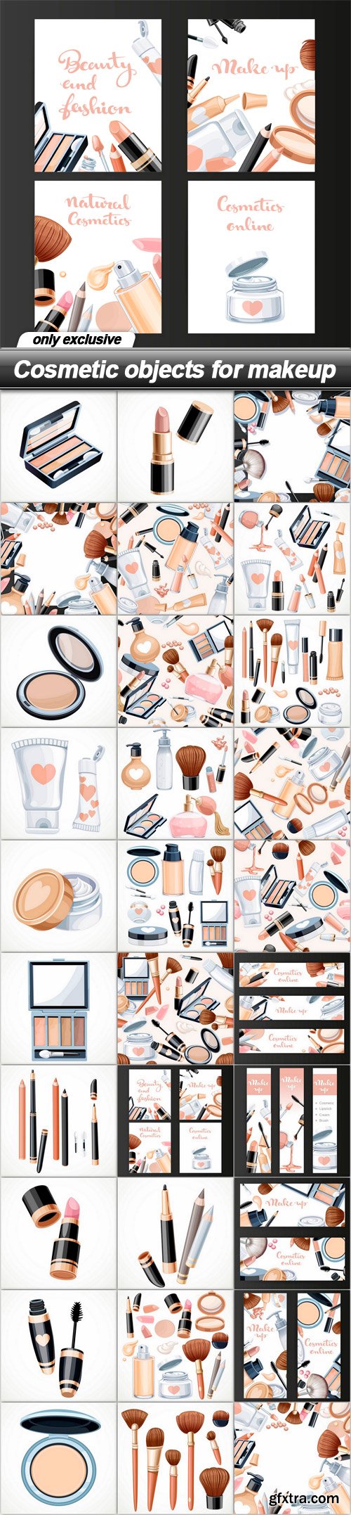 Cosmetic objects for makeup - 30 EPS