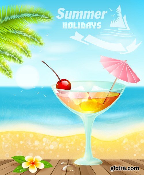 Summer holiday, cocktails, soft drinks