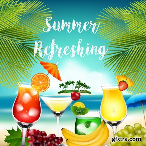 Summer holiday, cocktails, soft drinks