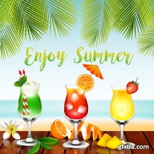 Summer holiday, cocktails, soft drinks