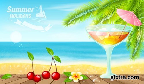 Summer holiday, cocktails, soft drinks