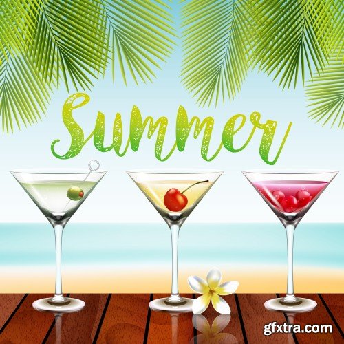 Summer holiday, cocktails, soft drinks