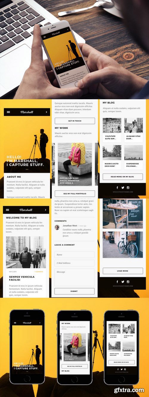 CM - Marshall - Mobile Web PSD Template 674250