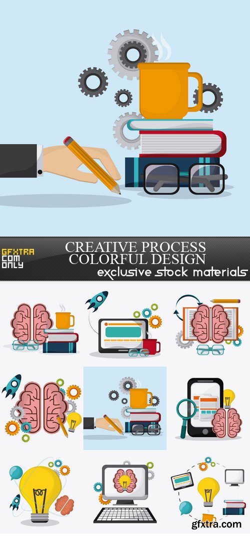 Creative Process Colorful Design - 9 EPS