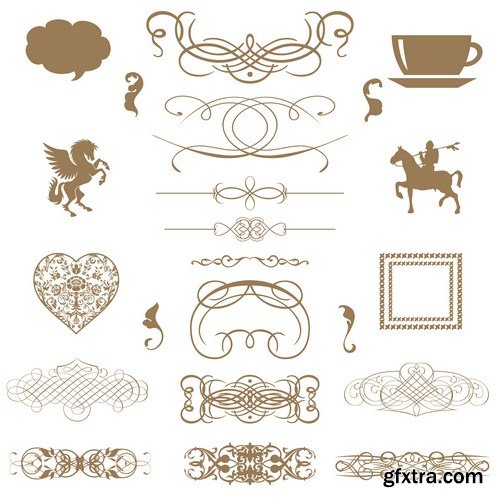 calligraphic design elements 15x JPEG