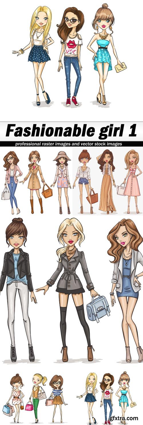 Fashionable girl 1-5xEPS