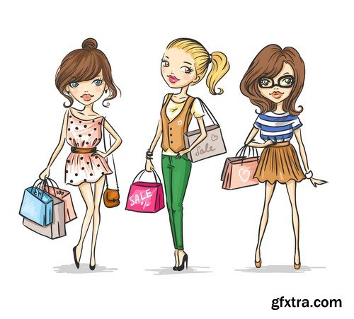 Fashionable girl 1-5xEPS