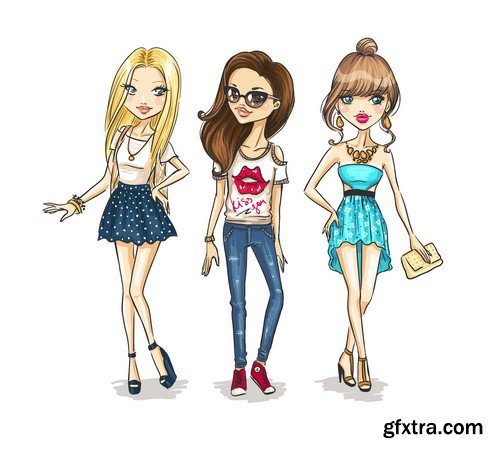 Fashionable girl 1-5xEPS