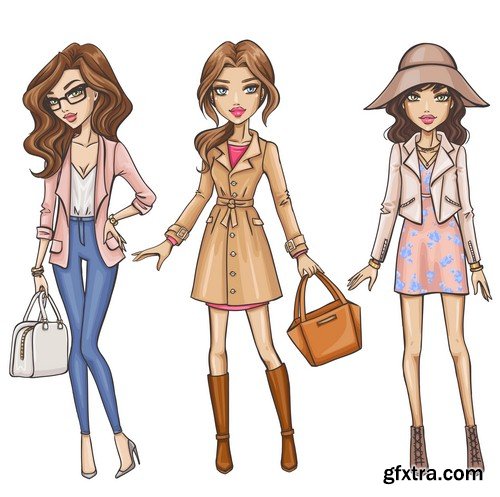 Fashionable girl 1-5xEPS