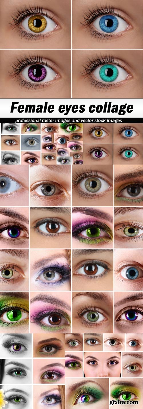 Female eyes collage-6xJPEGs