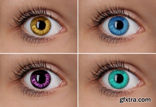 Female eyes collage-6xJPEGs