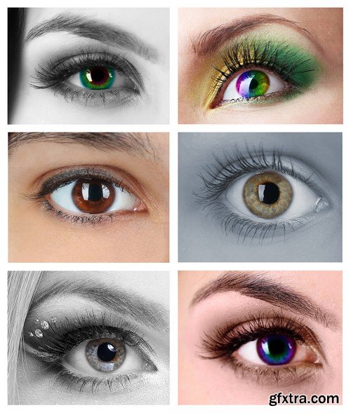 Female eyes collage-6xJPEGs