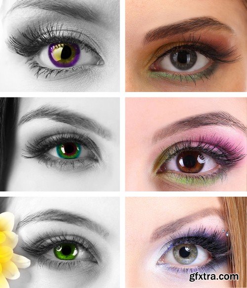 Female eyes collage-6xJPEGs