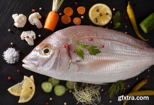 Fresh fish with vegetables-6xJPEGs